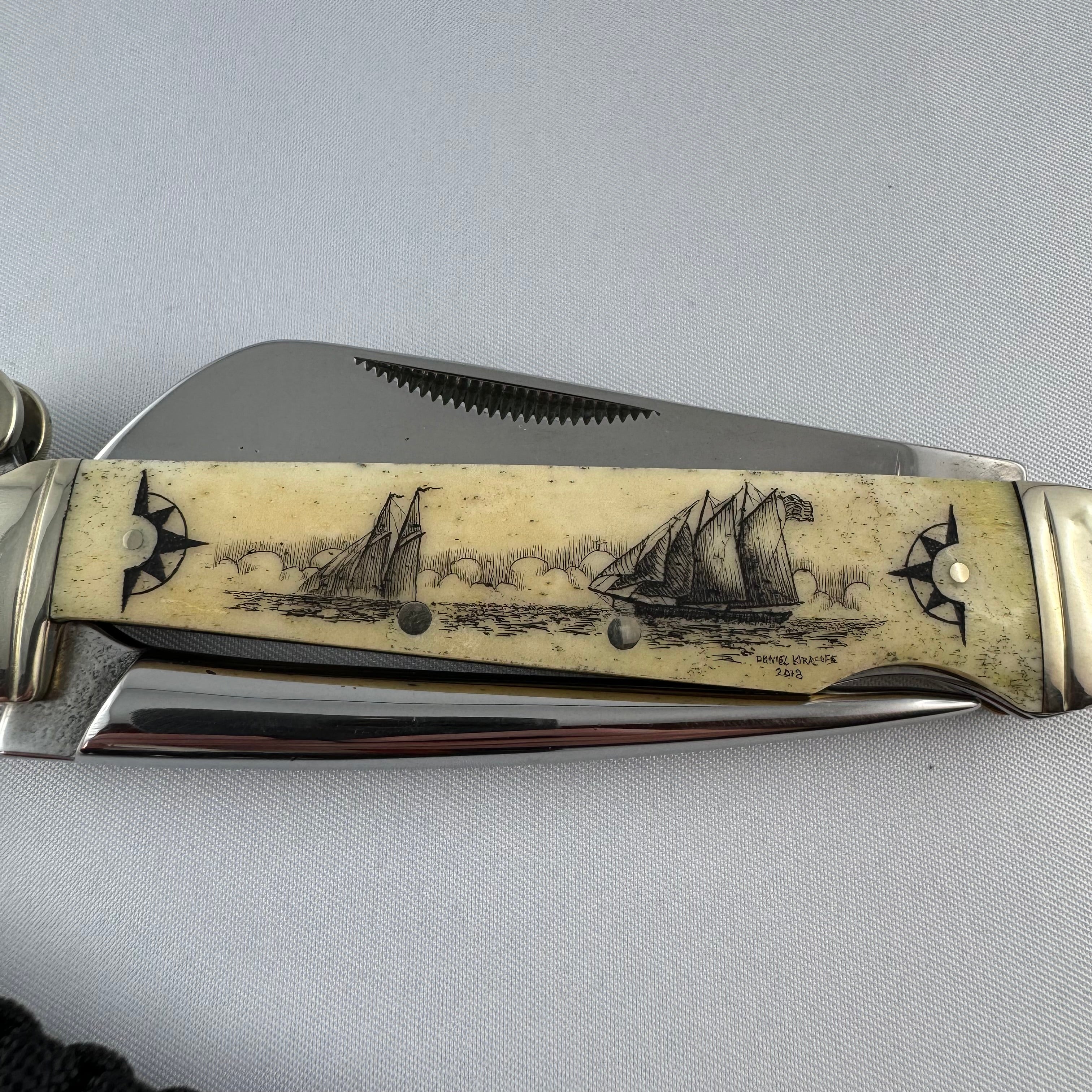 "Nautica" - RR Marlin Spike mit Scrimshaw Gravur