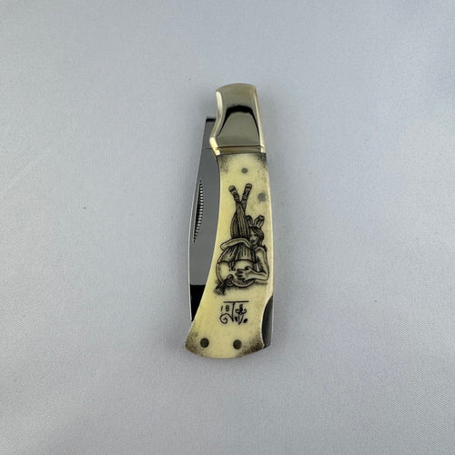 "Ass" - RR Lockback mit Scrimshaw Gravur