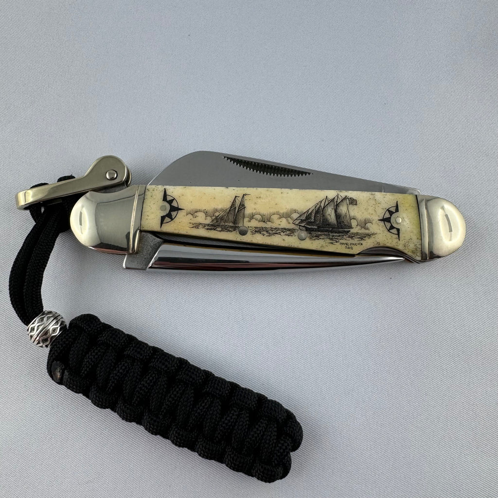 "Nautica" - RR Marlin Spike mit Scrimshaw Gravur
