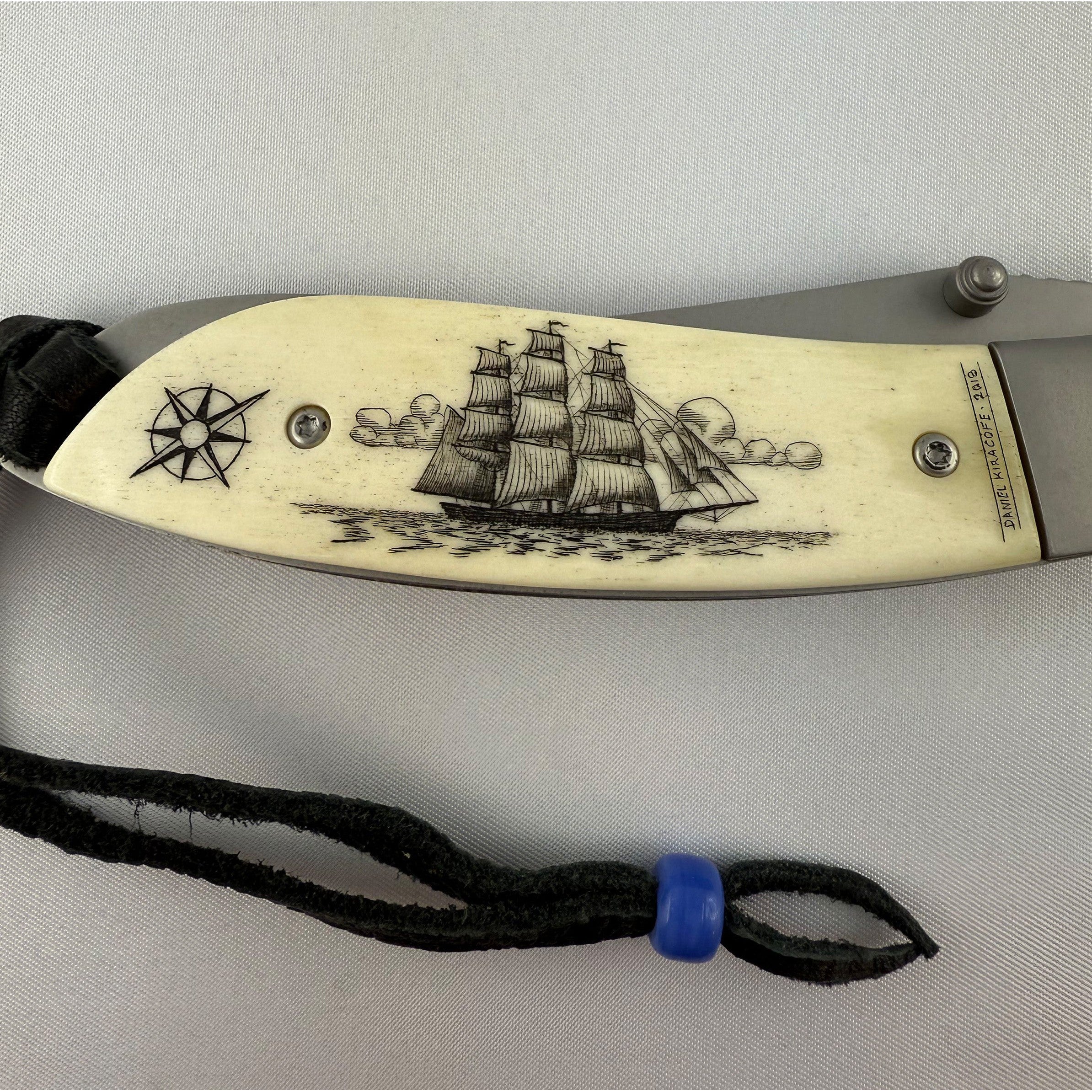 "Nautica" - Frost Cutlery Linerlock with Scrimshaw engraving