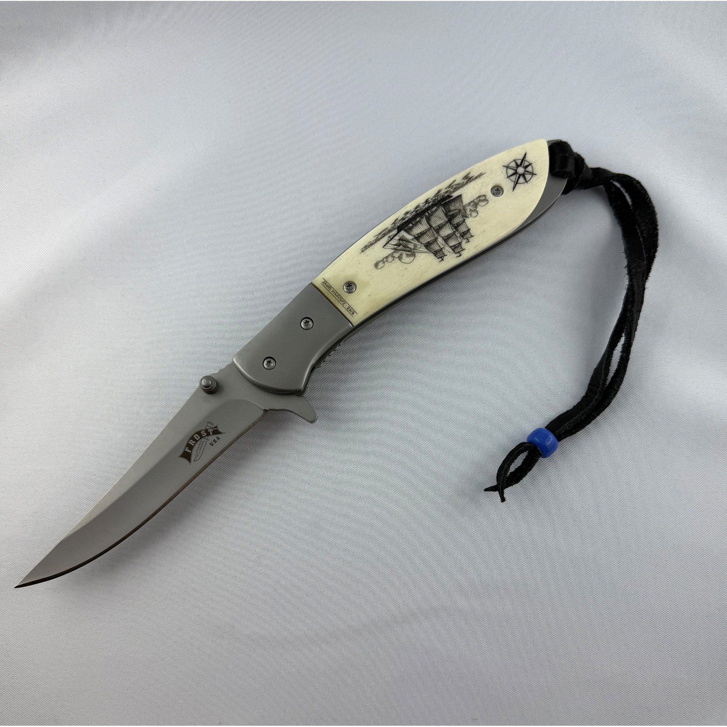 "Nautica" - Frost Cutlery Linerlock with Scrimshaw engraving