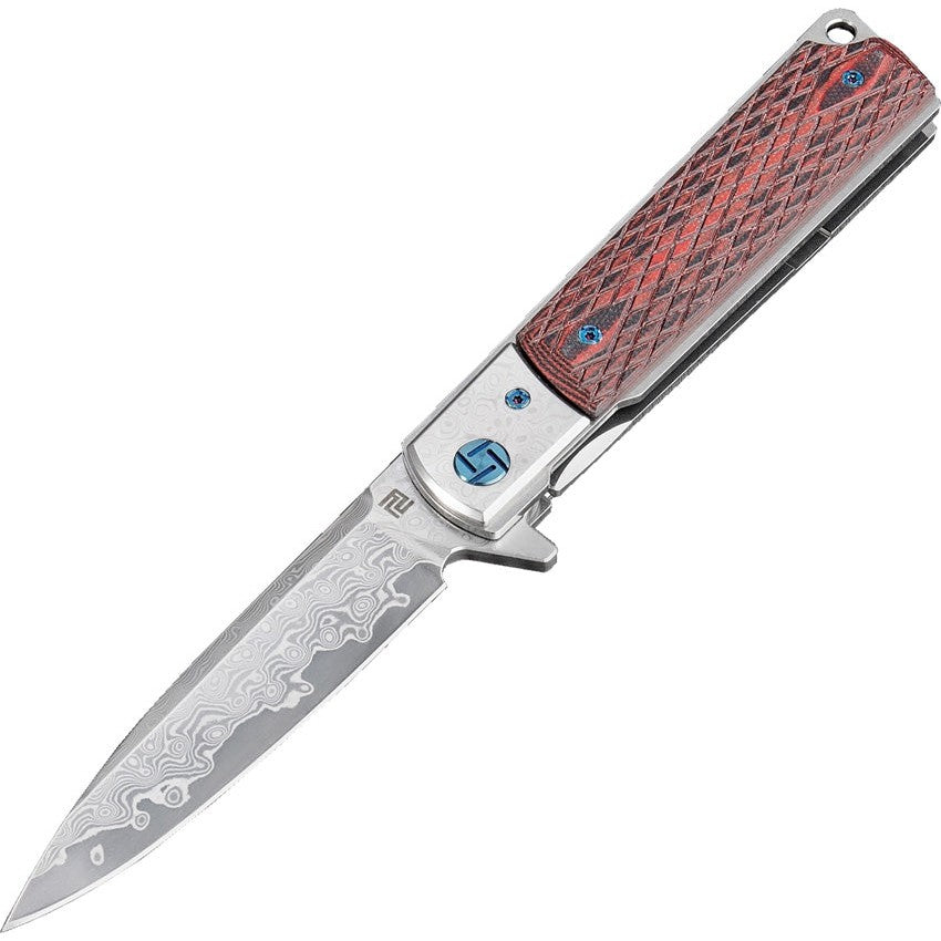 Classic Linerlock - Damascus, Red
