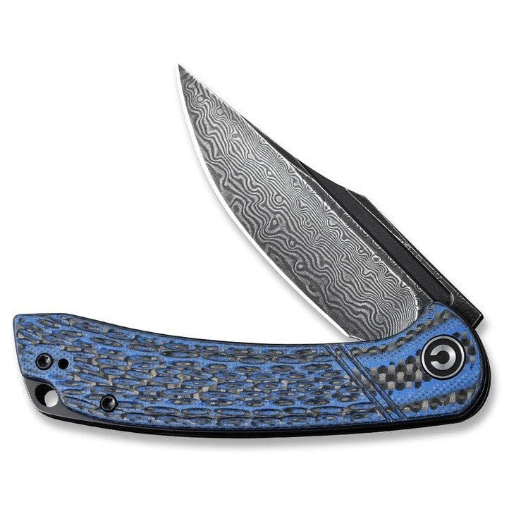 Dogma - Blue G10 und Carbon, Black Hand Rubbed Damascus-Civivi-OnlyKnives