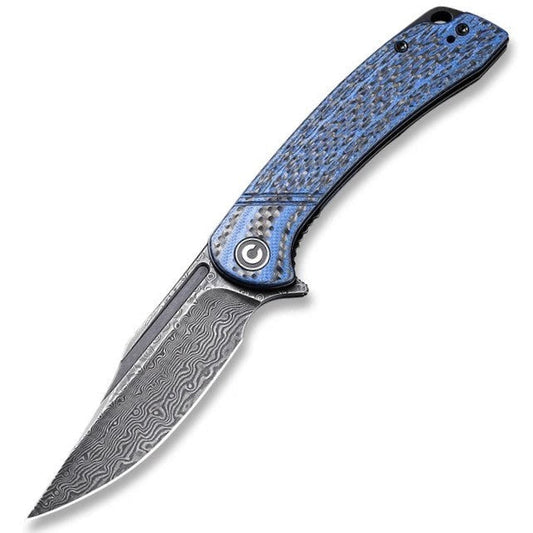 Dogma - Blue G10 und Carbon, Black Hand Rubbed Damascus-Civivi-OnlyKnives