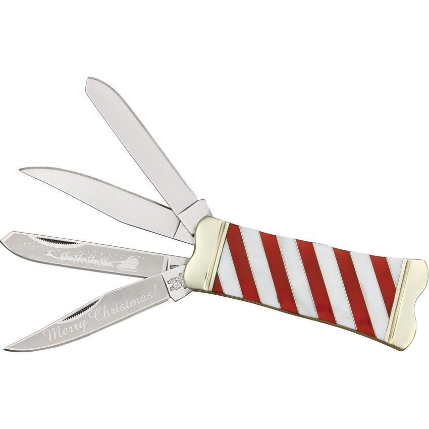 Double Take Trapper - Christmas Candy Cane-Rough Ryder-OnlyKnives