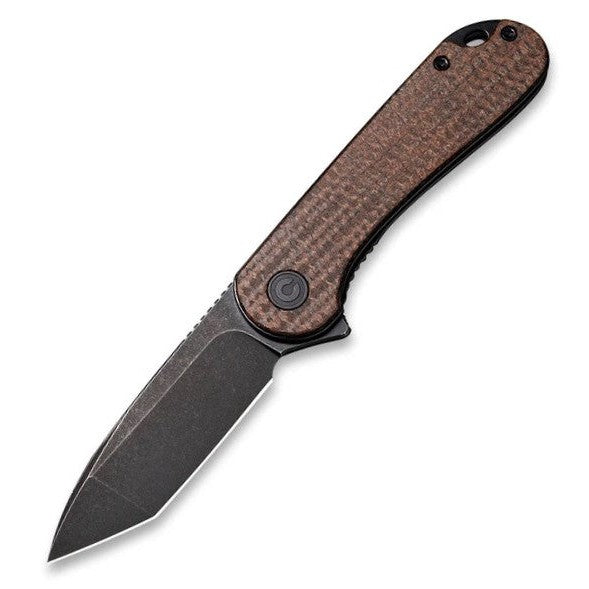 Elementum - Dark Brown Matrix Micarta, Black Stonewashed D2 Tanto-Civivi-OnlyKnives