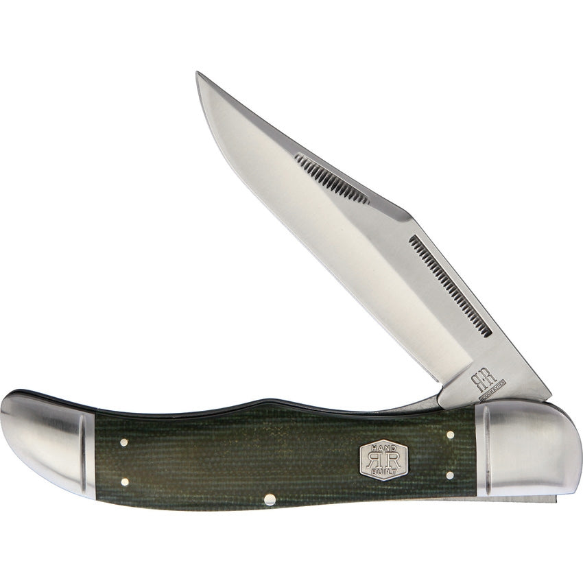 Folding Hunter - Green Micarta-Rough Ryder-OnlyKnives