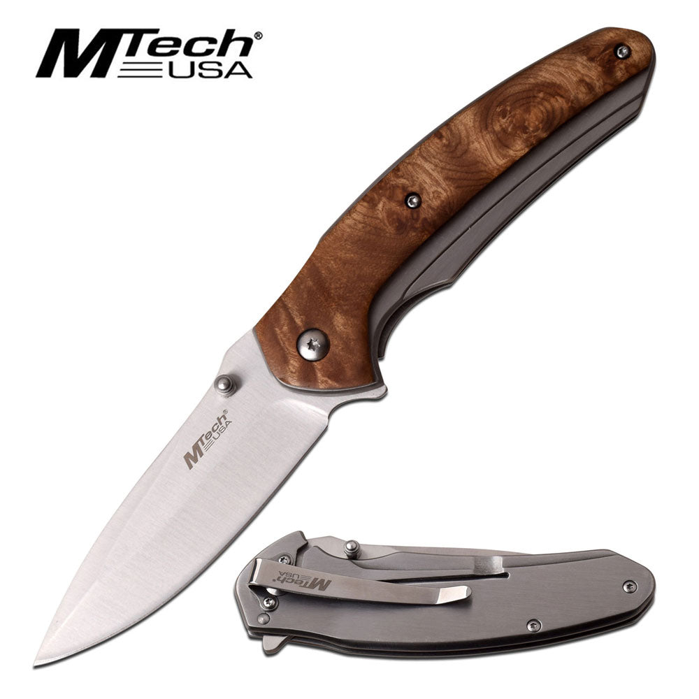 Framelock Burl Wood-MTech-OnlyKnives