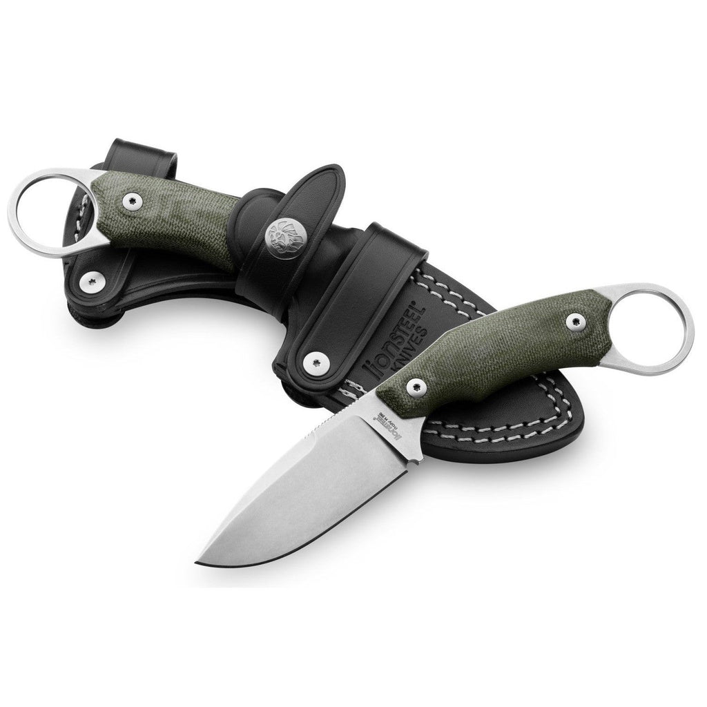 H2 Drop Point - Canvas, Green-lionSTEEL-OnlyKnives