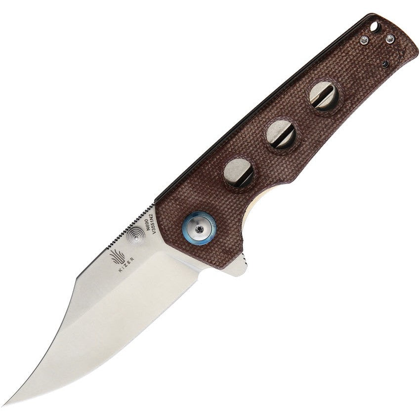 Junges Brown Micarta-Kizer Cutlery-OnlyKnives