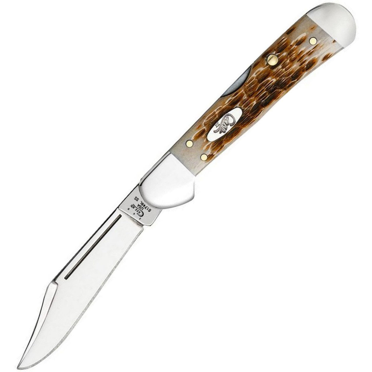 Mini CopperLock®, Amber Bone Peach Seed Jig-Case Cutlery-OnlyKnives