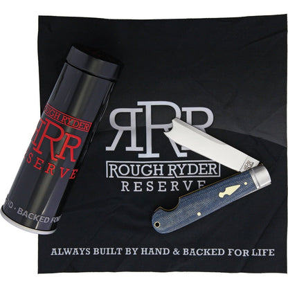 One Arm Razor - Denim Micarta-Rough Ryder Reserve-OnlyKnives