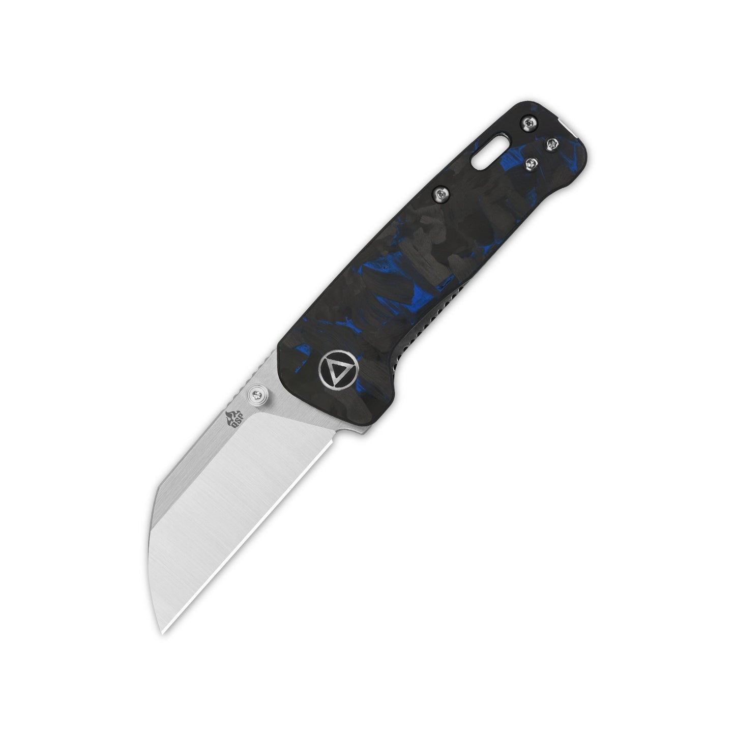 Penguin Mini - Blue shredded CF overlay-QSP-OnlyKnives