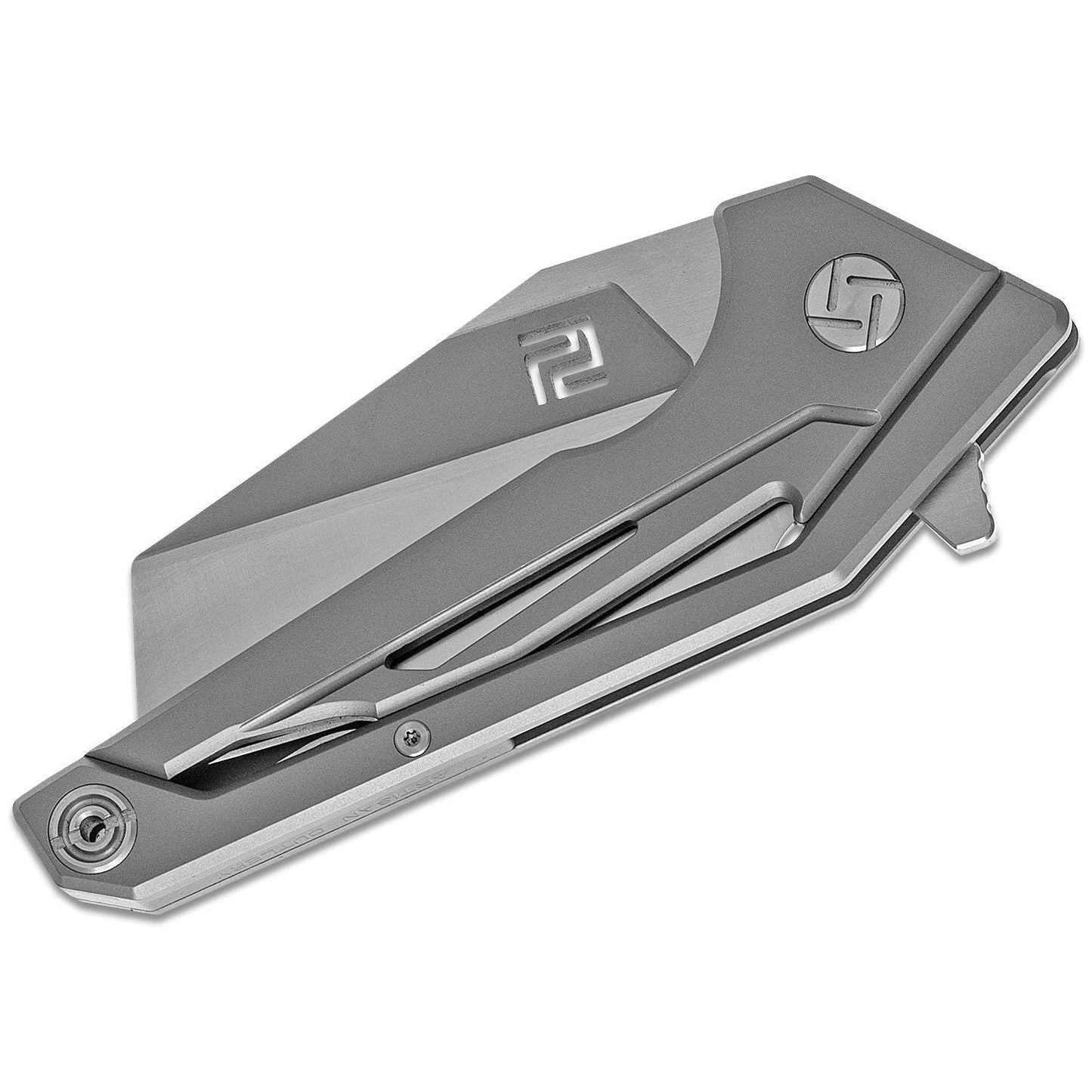 Ravine Framelock Titan Grau-Artisan Cutlery-OnlyKnives
