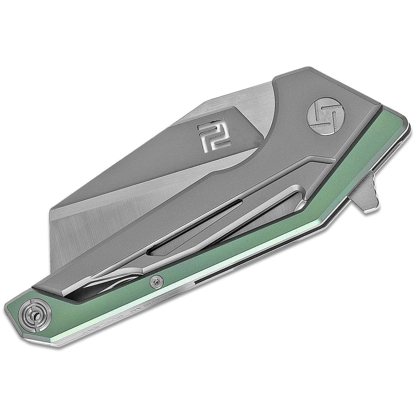 Ravine Framelock Titan, Grün/Grau-Artisan Cutlery-OnlyKnives