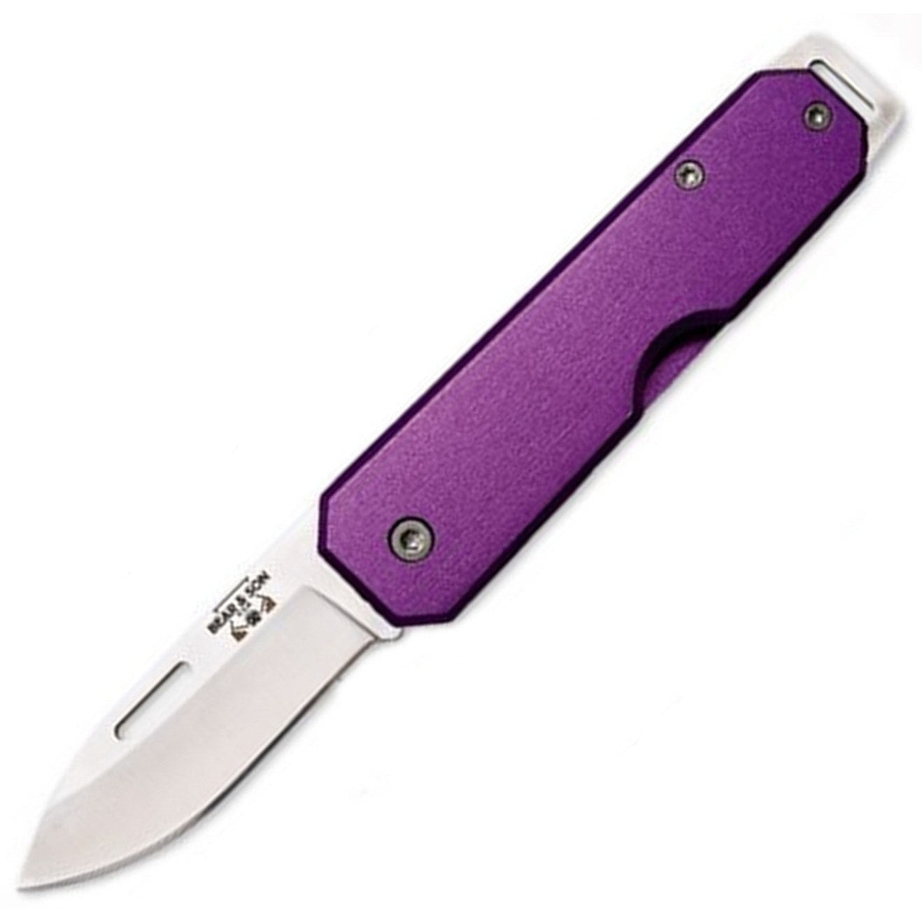 Slip Joint - Aluminum, purple-Bear & Son-OnlyKnives
