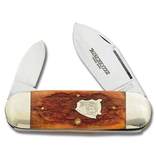 Sunfish - Burnt Orange Bone - Buffalo Head-Winchester Knives-OnlyKnives