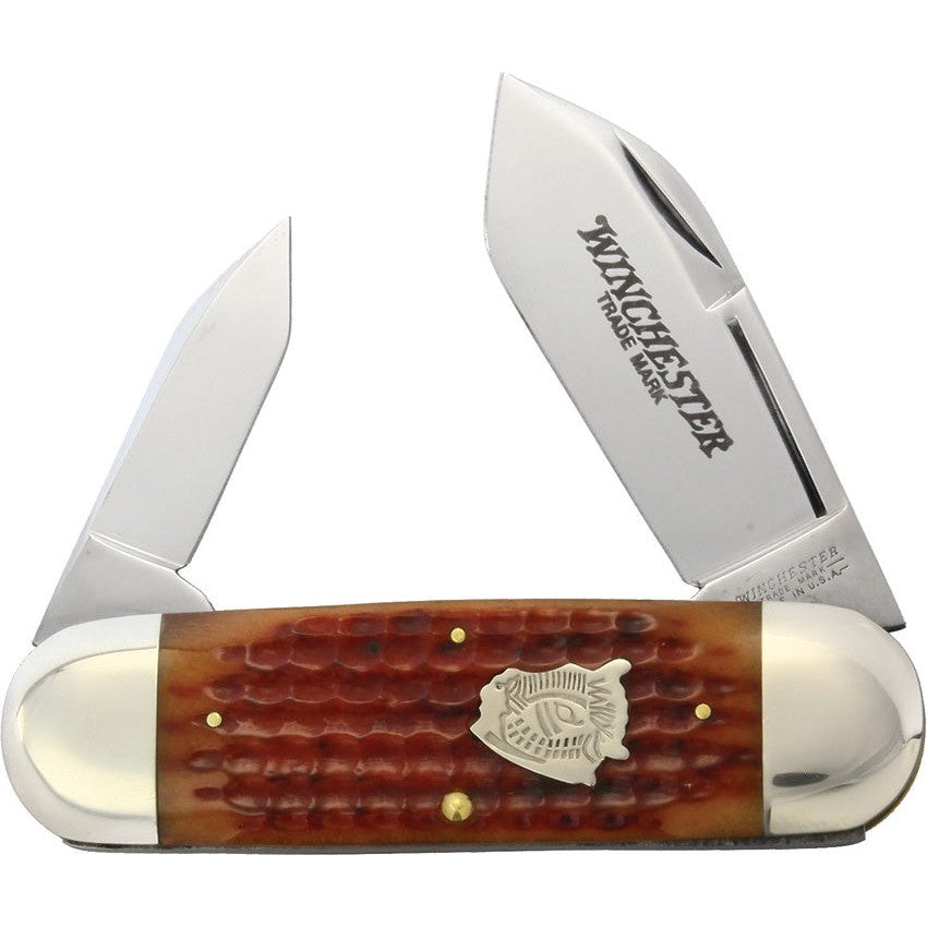 Sunfish - Orange Jigged Bone - Buffalo Head-Winchester Knives-OnlyKnives