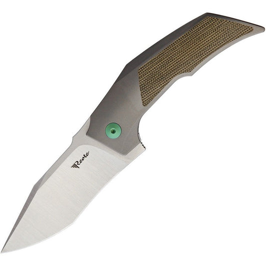 T3000 Framelock - Titan / Micarta / Green Hardware-Reate Knives-OnlyKnives