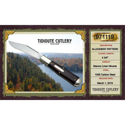 Tidioute #97 - Allegheny - Maroon Linen Micarta-Great Eastern Cutlery-OnlyKnives