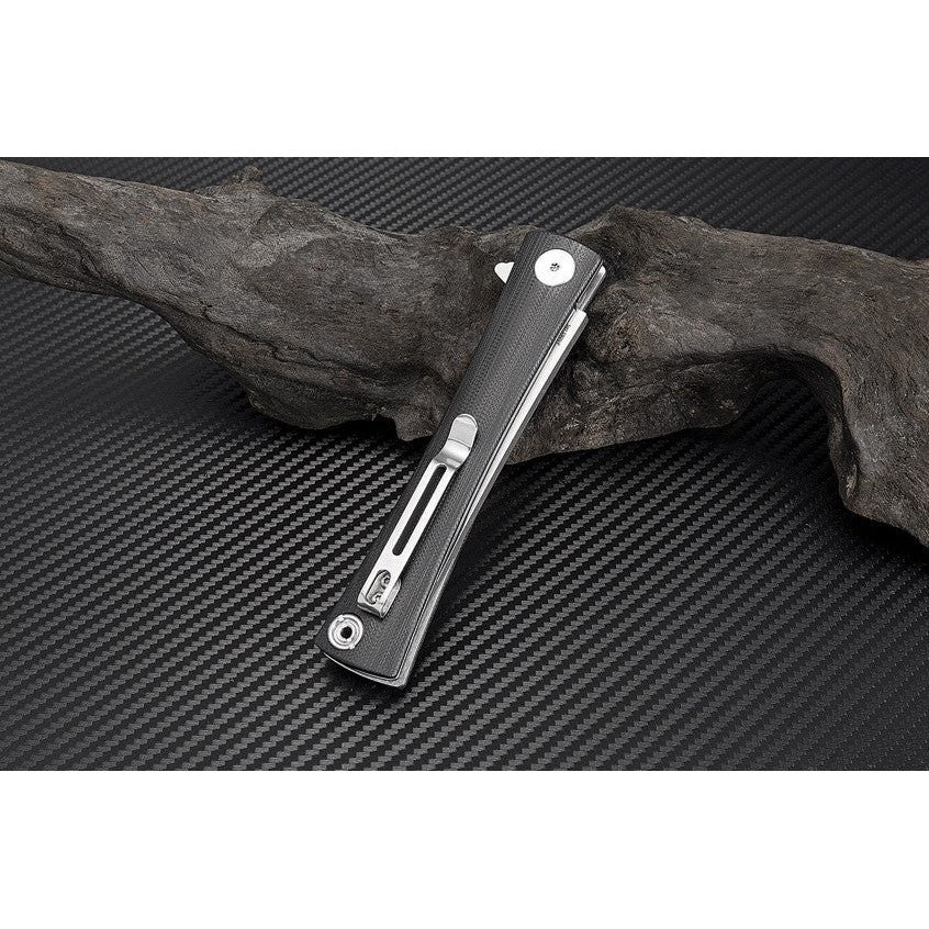 Waistline Linerlock, Black G10-Artisan Cutlery-OnlyKnives