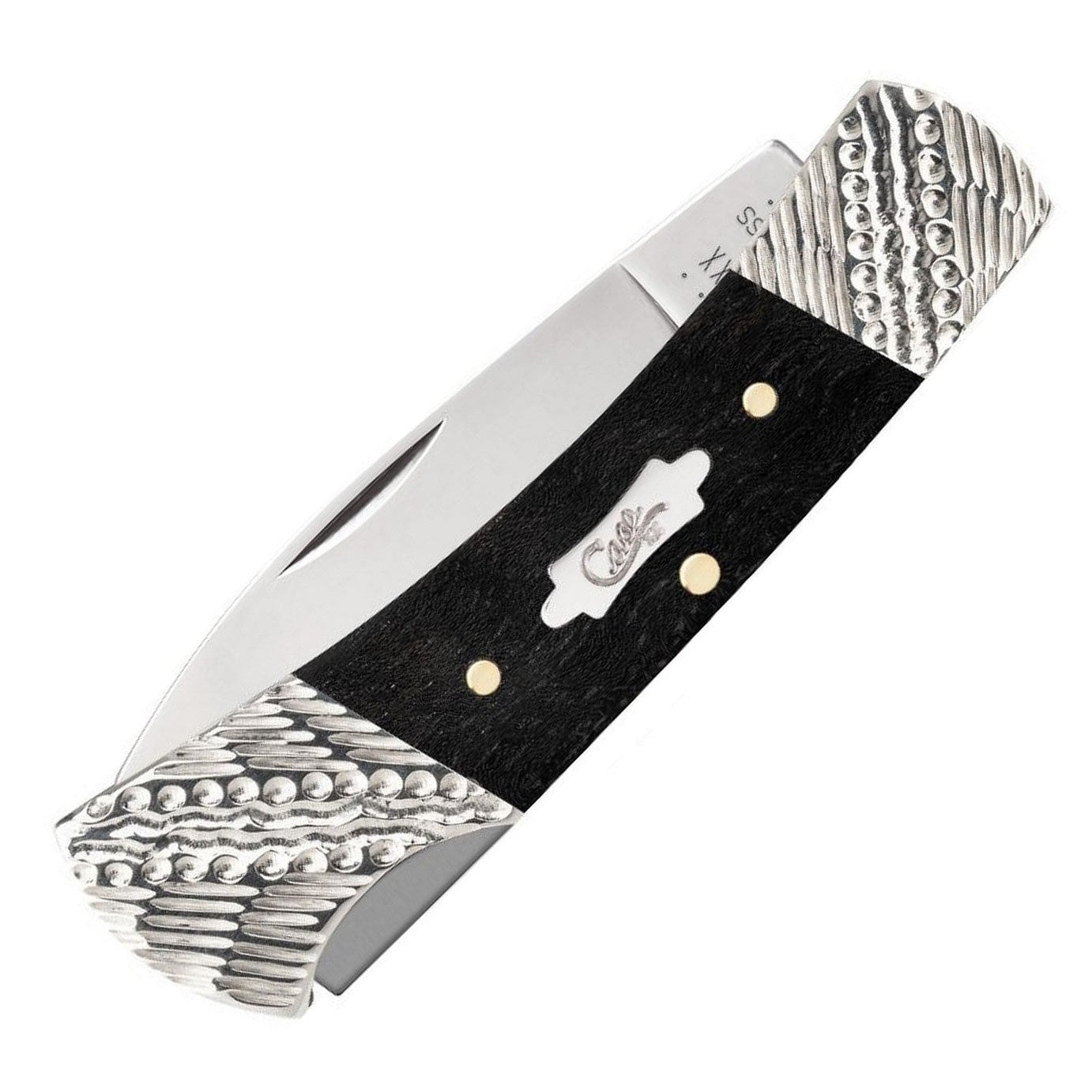 Worked Bolster Ebony Wood Smooth Lockback-Case Cutlery-OnlyKnives